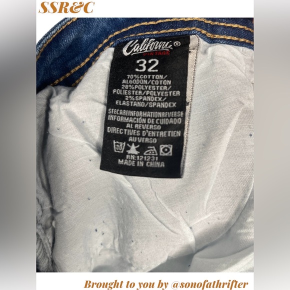 Nwt Men’s California Vintage Med Blue Jeans- Size 32 Waist - Picture 8 of 8